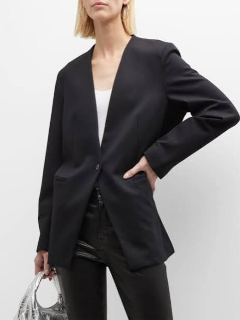 Spanx NWT Black Perfect Collarless Blazer Size Small